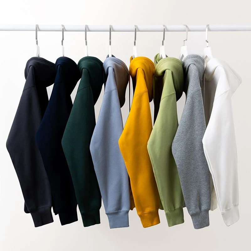 400G Heavy-duty Velvet Autumn and Winter Hooded Sweater Multi-color Solid Color Simple and Thick Sports Hoodie for Men and Women