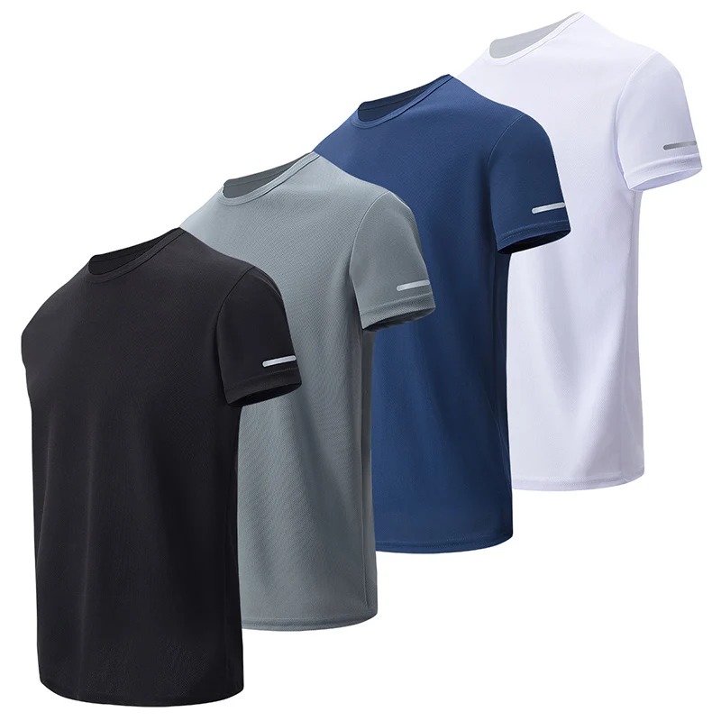 1/2 Piece Men's Four Season Short Sleeved Quick Drying Sports And Fitness Comfortable Plus Size Youth Casual Basic T-shirt