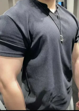 280g Heavy T-shirt Fabric Shoulder Pads With Large Anti-wrinkle Quick Drying Fitness Wear Sports Short Sleeve T-shirt For Men