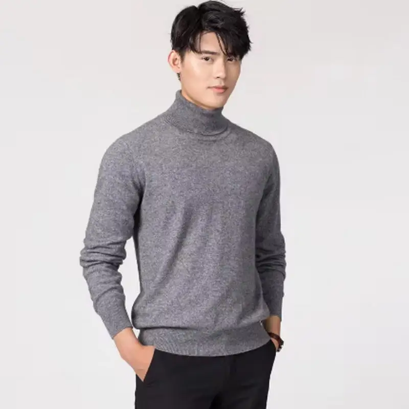 Turtleneck Men Cashmere Cotton Blend Pullover Jumper 2025 Autumn Winter Vetement Homme Ropa Hombre Pull Homme Hiver Sweater - Image 2