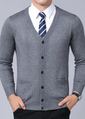 2021 New Fashion Brand Sweater For Mens Cardigan Coat V Neck Slim Fit Jumpers Knitwear Winter Korean Style Casual Mens Clothes