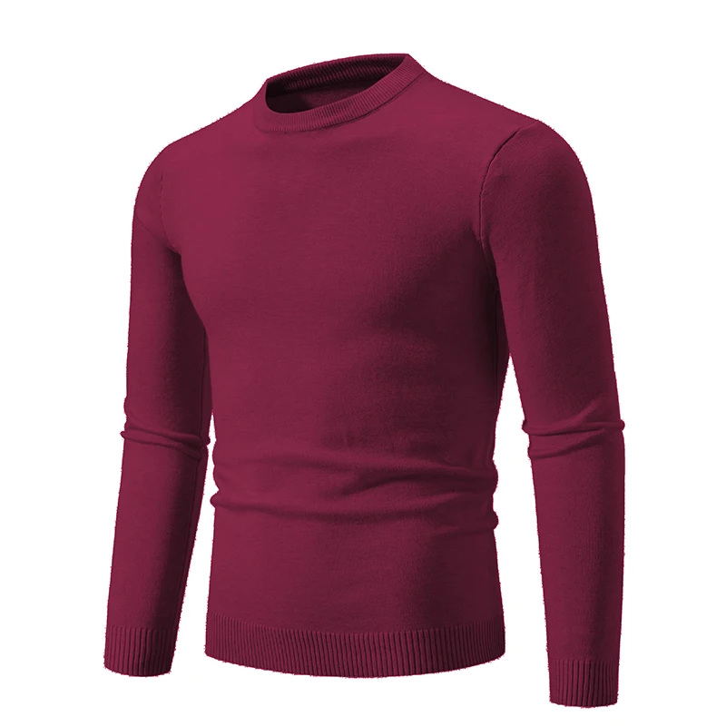 Autumn Men's Knitwear Thin Basic Elastic Slim Fit Inner Layer Thin Sweater Solid Color Casual Versatile - Image 3
