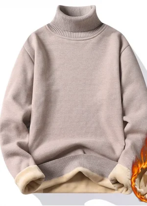 Autumn Winter Men's Turtleneck Sweater Men's Knitting Pullovers Rollneck Knitted Sweater Warm Men Jumper Slim Fit Casual Sweater