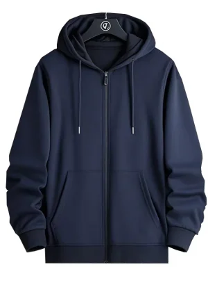 Zipper Hoodies Autumn Winter Men's New Long Sleeve Hooded Sweatshirt Fashion Casual Male Outfit Sportwear Loose Fit Clothes