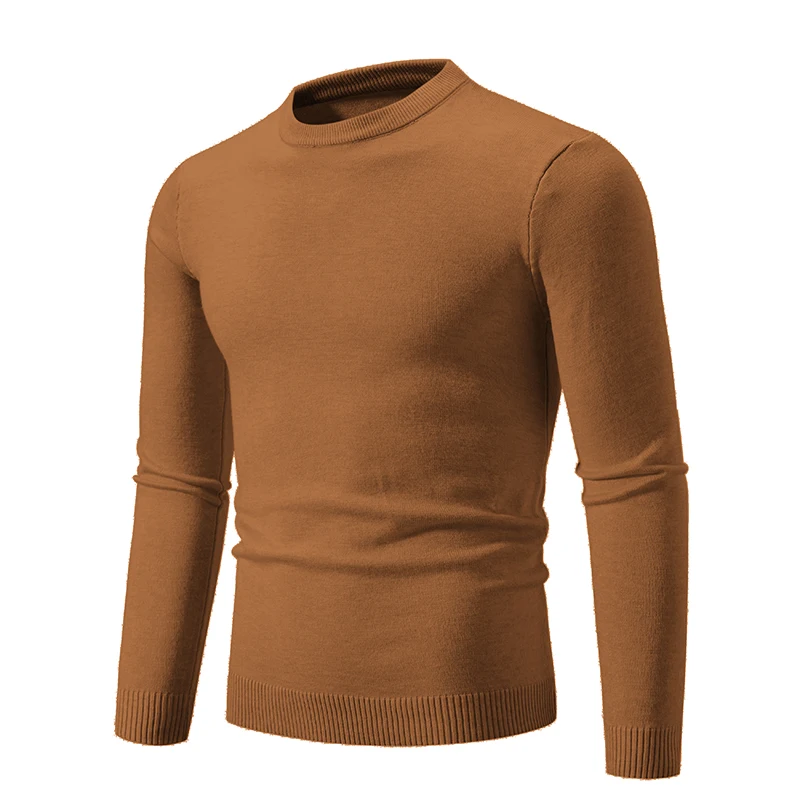 Autumn Men's Knitwear Thin Basic Elastic Slim Fit Inner Layer Thin Sweater Solid Color Casual Versatile - Image 4