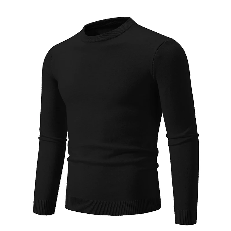 Autumn Men's Knitwear Thin Basic Elastic Slim Fit Inner Layer Thin Sweater Solid Color Casual Versatile - Image 5