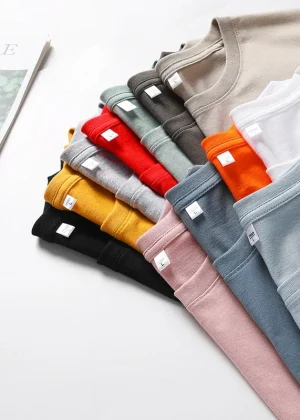 Men's Solid Color Round Neck Cotton Short Sleeved T-shirt Summer Comfortable Top