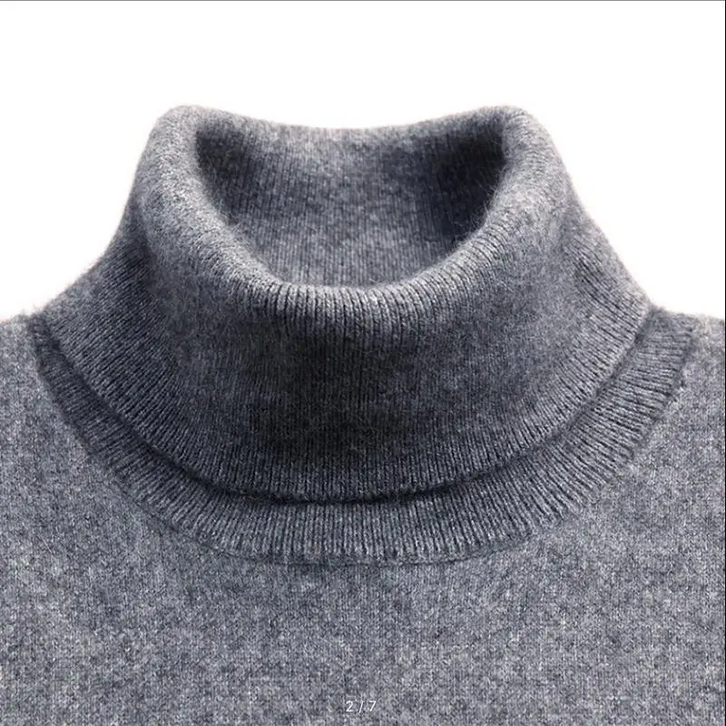 Turtleneck Men Cashmere Cotton Blend Pullover Jumper 2025 Autumn Winter Vetement Homme Ropa Hombre Pull Homme Hiver Sweater